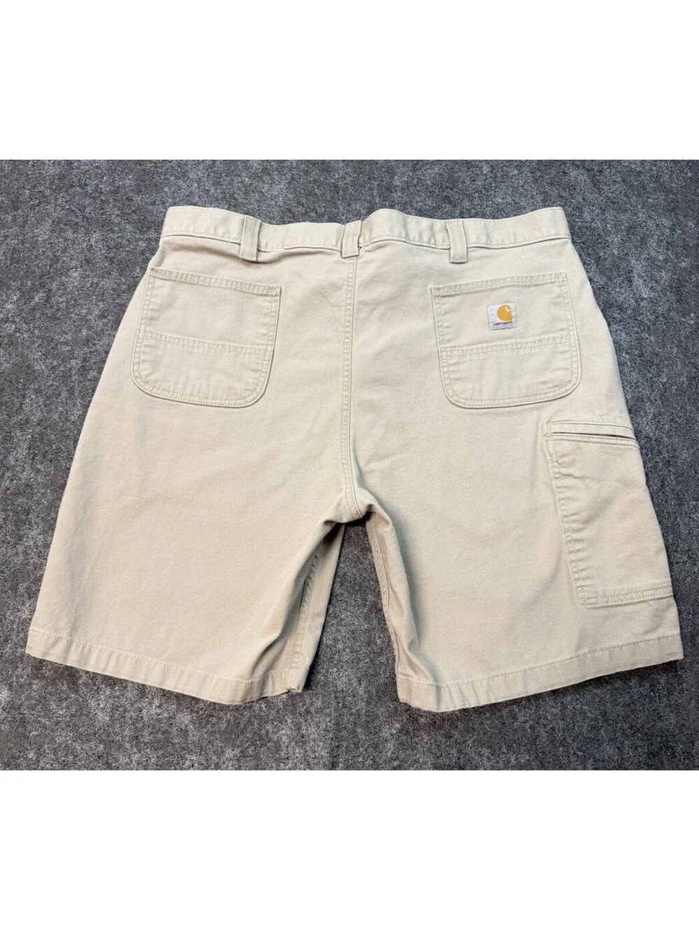 Carhartt Relaxed Fit Carpenter Work Shorts Khaki Tan Mens 42 Cotton Stretch